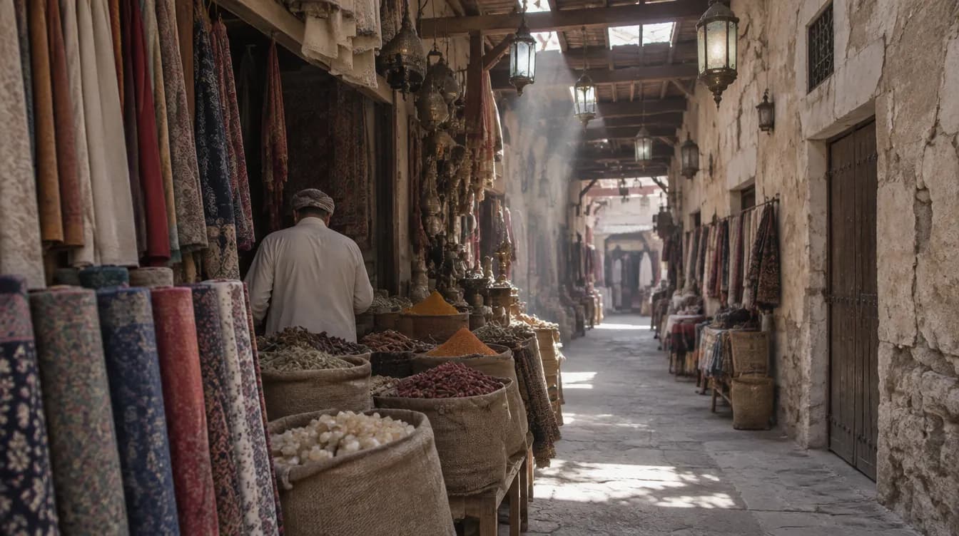 A covered lane in the Manama Souq